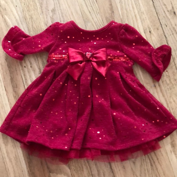 baby girl red holiday dress